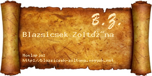 Blazsicsek Zoltána névjegykártya